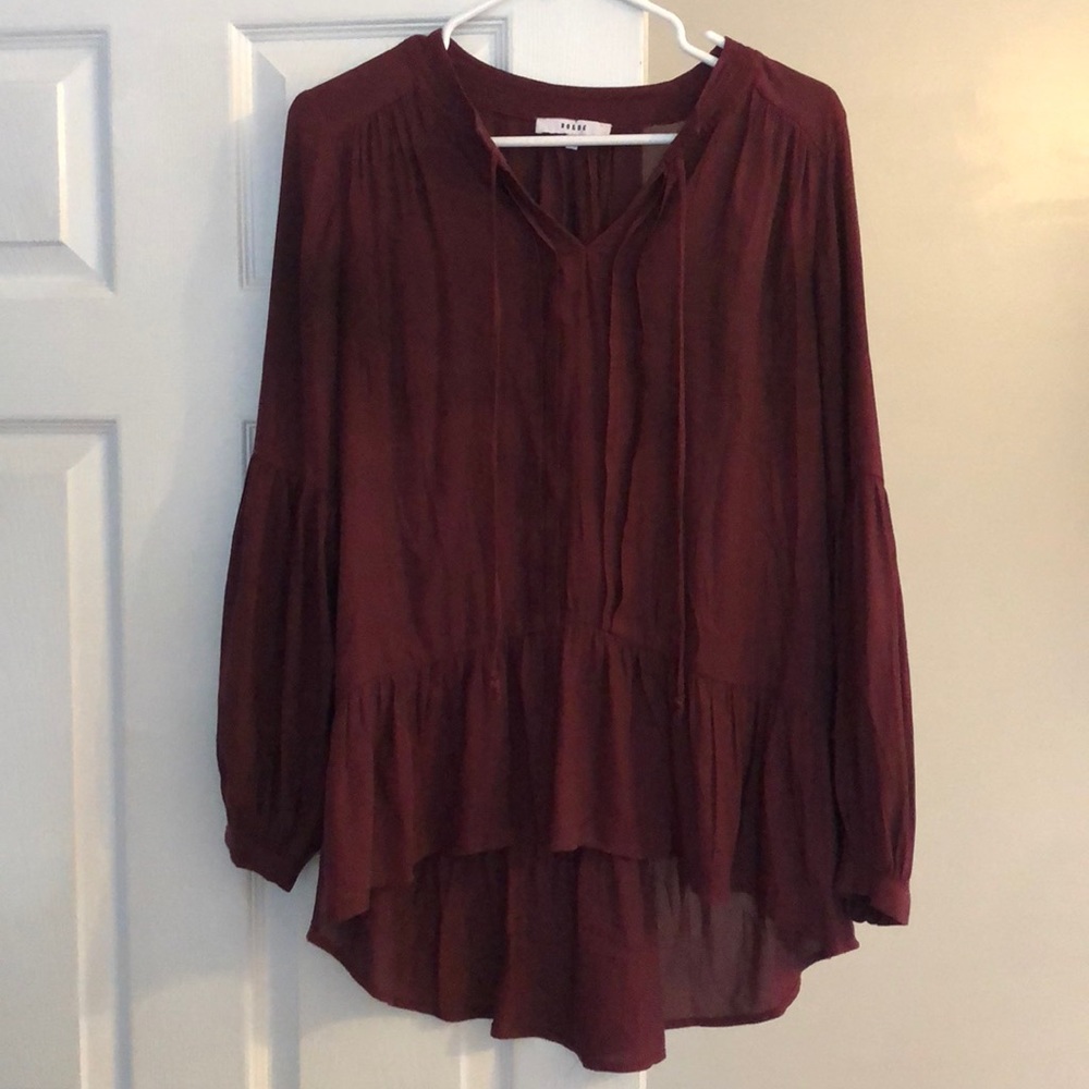 Maroon feminine flow shirt singed in front